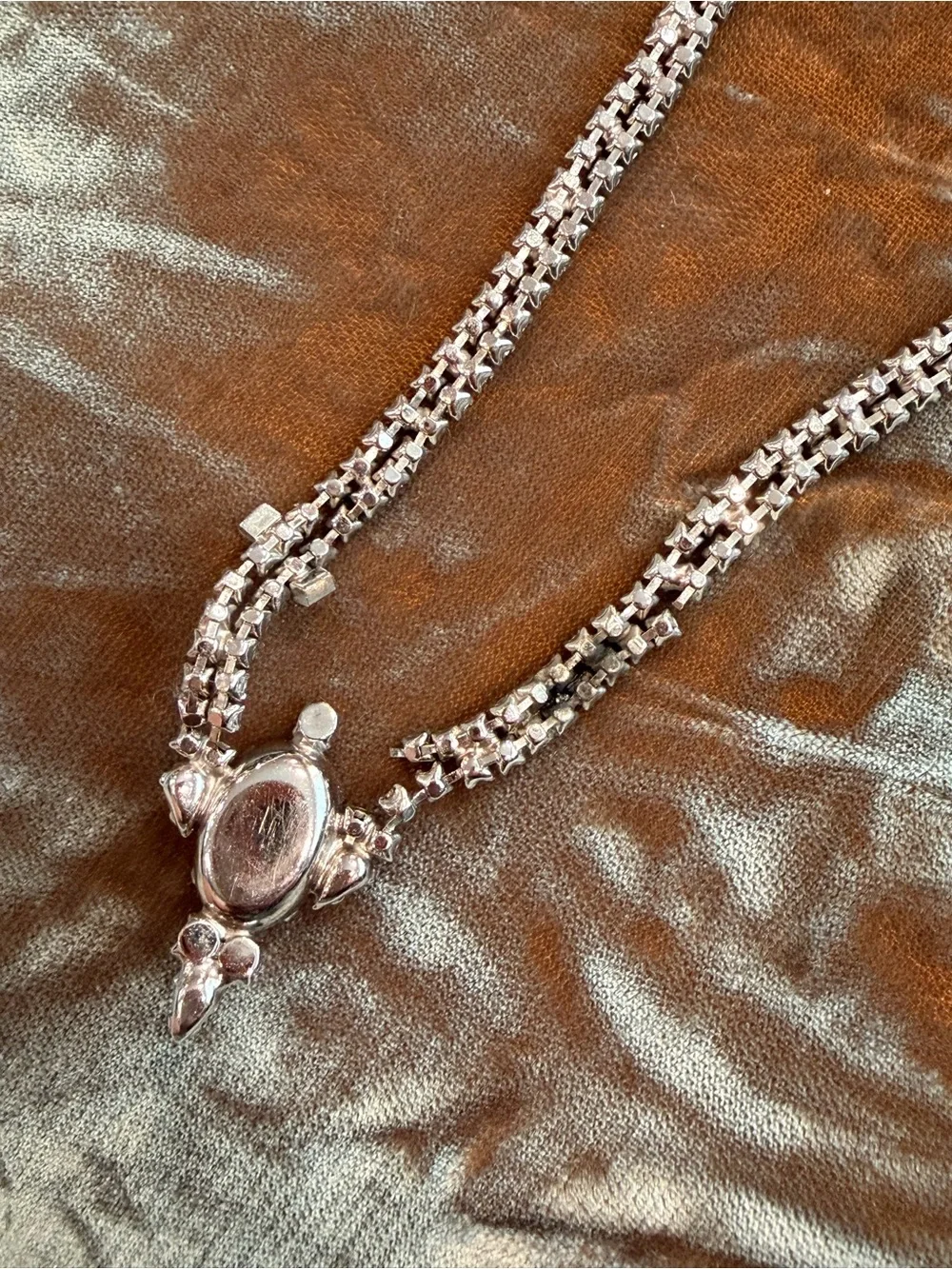 Vintage Kramer of New York Rhinestone Necklace As Is Repair